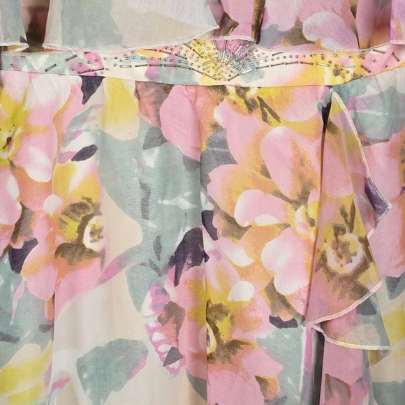 Lipsy London Floral Tube Dress Ruffles Size 4 New - Picture 9 of 15